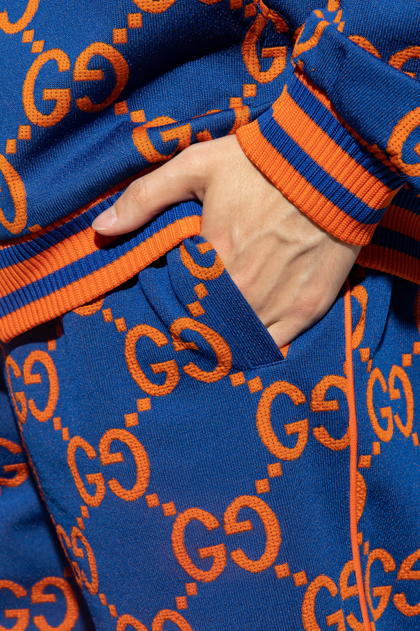 【GUCCI】GG ジャージ ショートパンツ Blue/Orange 送料込 GUCCI】GG ジャージ ショートパンツ Blue/Orange 送料込